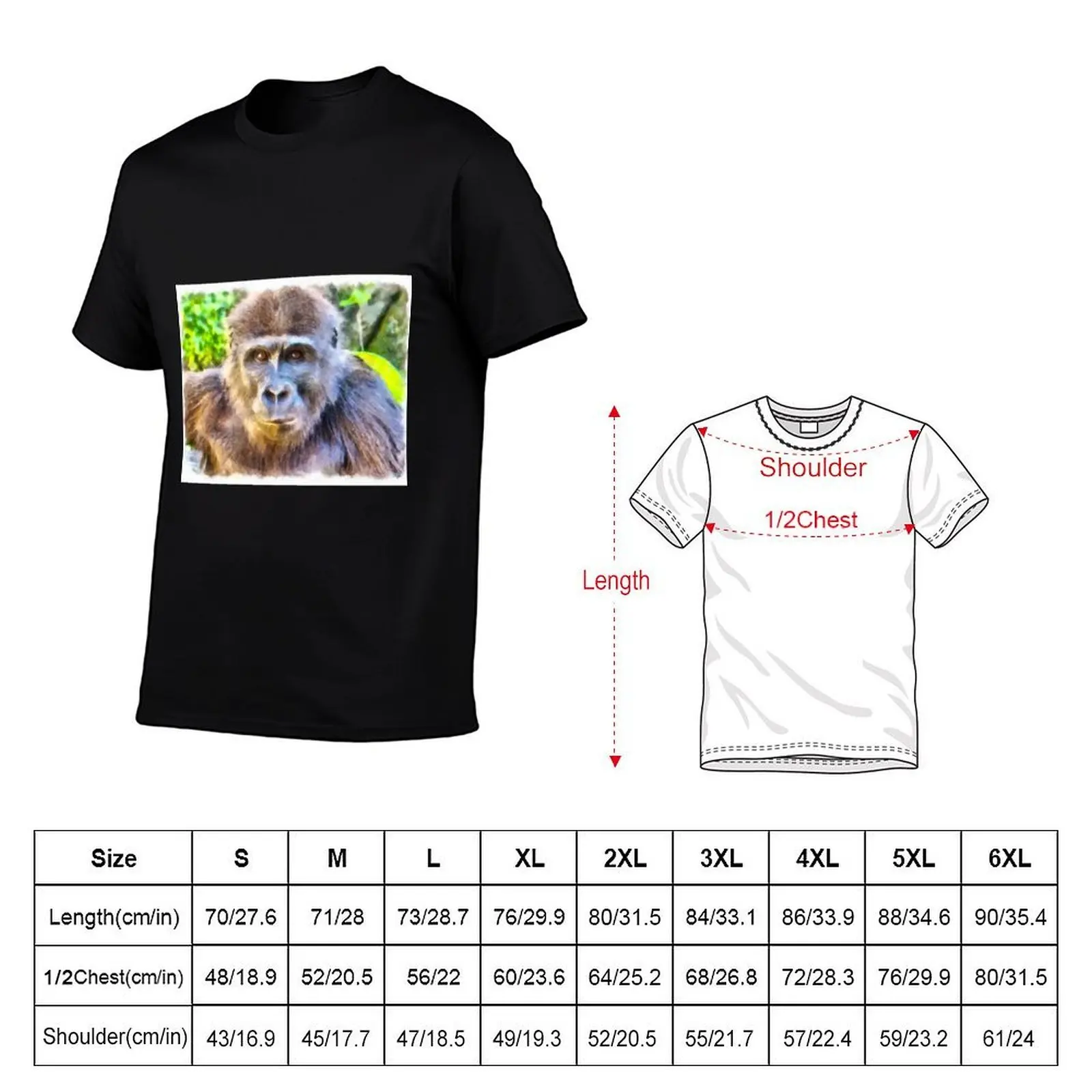 Bonobo Watercolor T-Shirt Basic Casual Short Sleeve Cotton Shirt T-Shirt