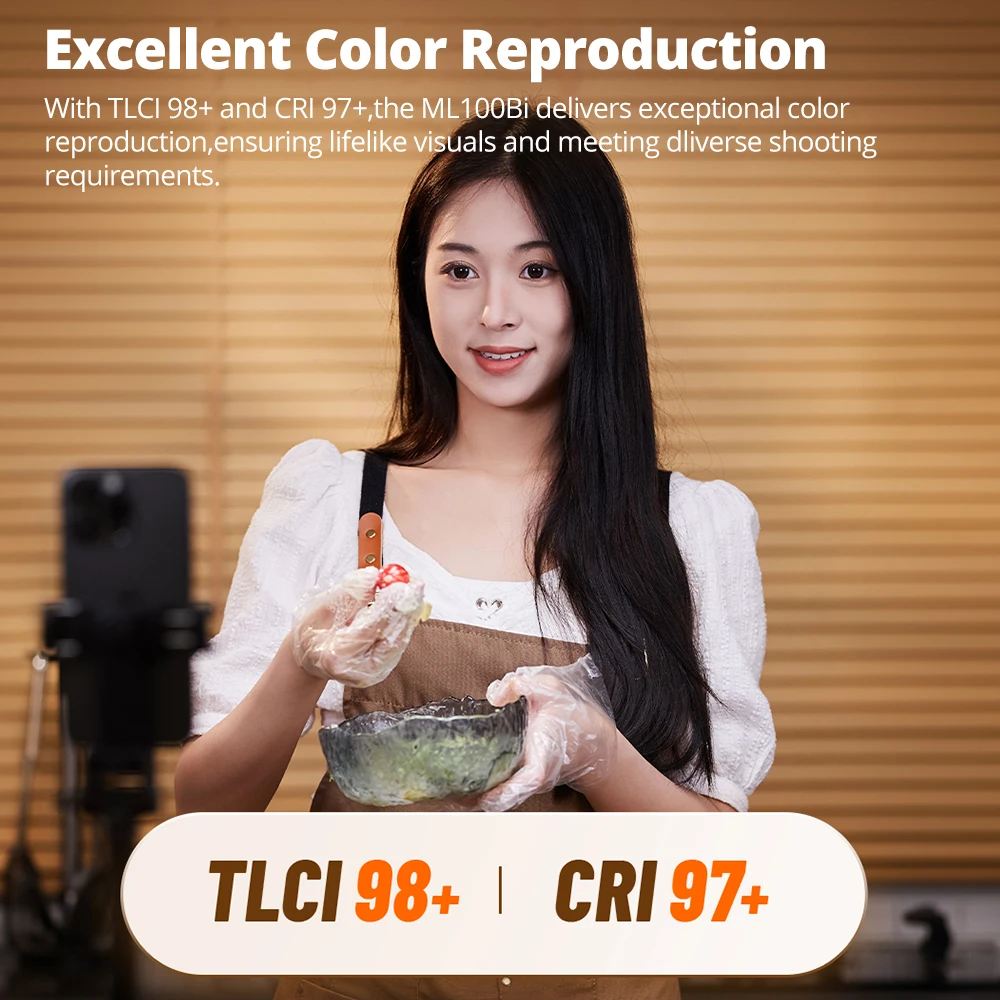 

Светодиодный студийный RGB-осветитель GODOX ML100BI/100R (без адаптера) с оптическим конденсатором AL20 Focalize Conical Snoot и комплектом для моделирования света для художников