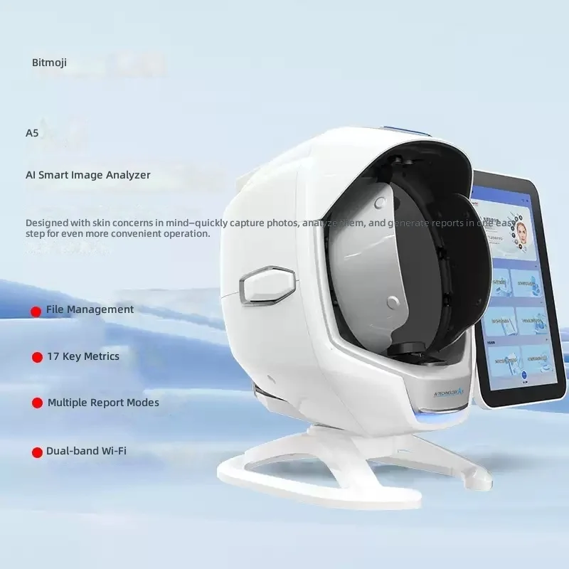 A5 Facial Skin Analyzer, AI-Powered 8-Spectrum Imaging, Smart Skin Analysis Device for Dermatology & Beauty Clinics