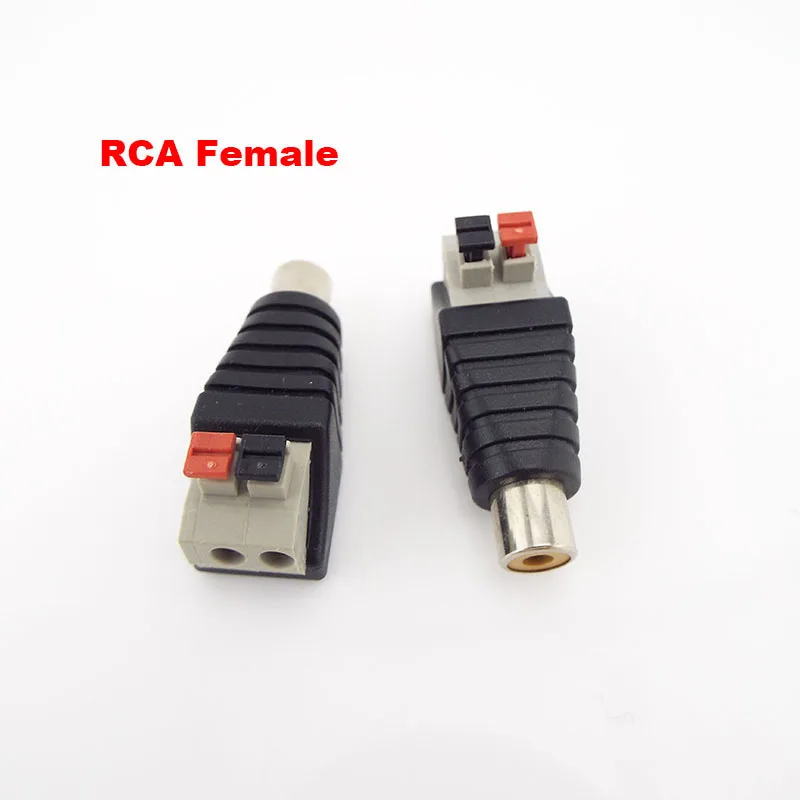 Dc Plug Rca Male Vrouwelijke Connector 5.5Mm X 2.1Mm Luidsprekerkabel Een/V Kabel Naar Audio Druk plug Terminal Adapter Jack Plug Groothandel