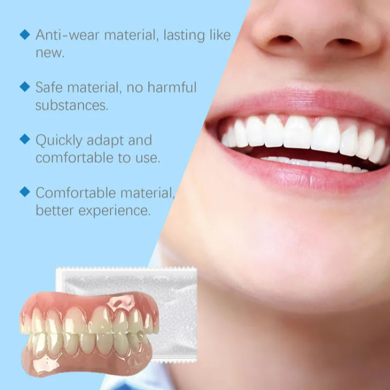 False Teeth Beauty Kits Perfect Laugh Veneers Fake Tooth Seamless Denture Oral Hygiene Care Whitening Teeth Simulation Braces