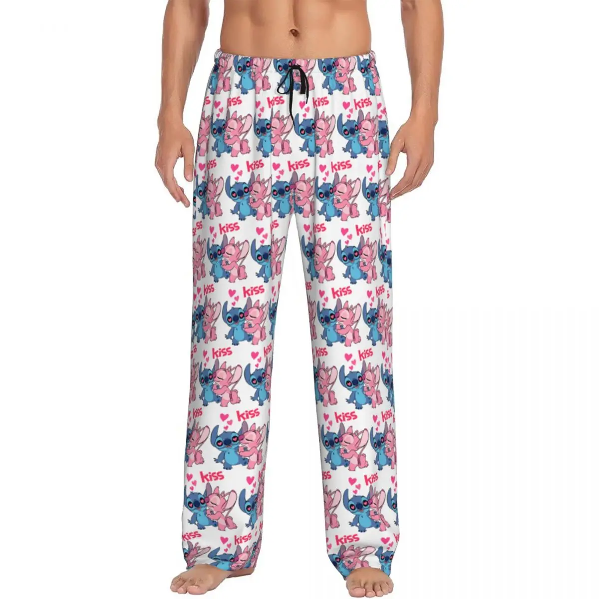 

Custom Stitch TV Cartoon Animation Pajama Pants Sleepwear Men Elastic Waistband Sleep Lounge Bottoms with Pockets
