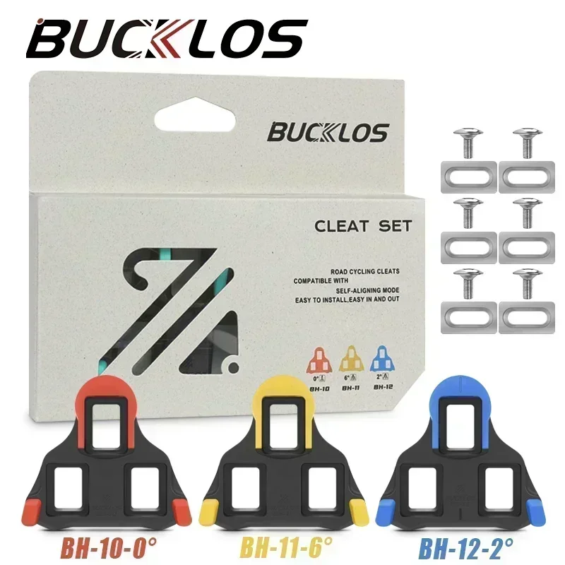 

BUCKLOS Bicycle Pedal Cleat Set for SPD-SL BH10 BH11 BH12 Lock Pedal Cleats Ultralight Durable Road Bike Lock Pedal Bike Parts