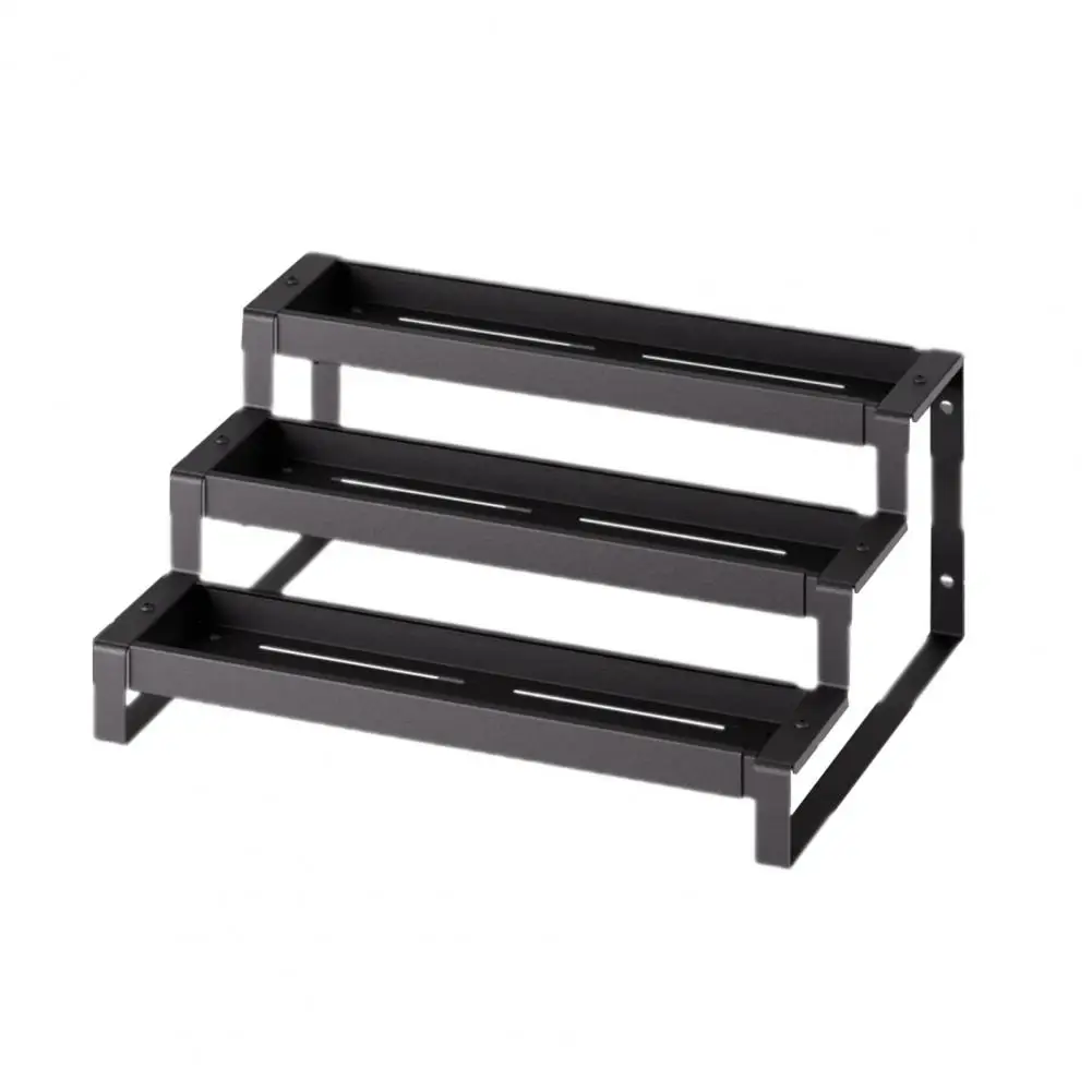 Retractable Spice Rack Three Layer Condiment Organizer Retractable 3-tier Spice Rack Organizer Heavy Duty Carbon for Kitchen