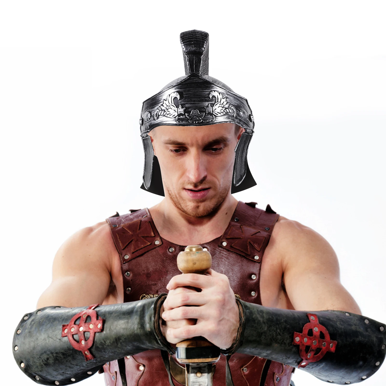 

Roman Hat Costume Men Cosplay Party Halloween Prop Soldier Accessories Plastic Material