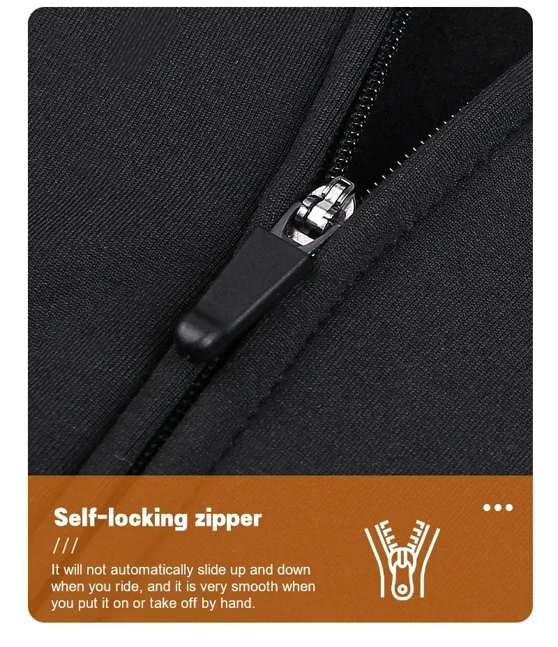 GRSRXX Herren-Fahrradjacke, mit Fleece gefüttert, MBT-Fahrradjacke, Winter-Fahrradtrikot, langärmelig, Winter-Fahrradbekleidung. – Detail 9