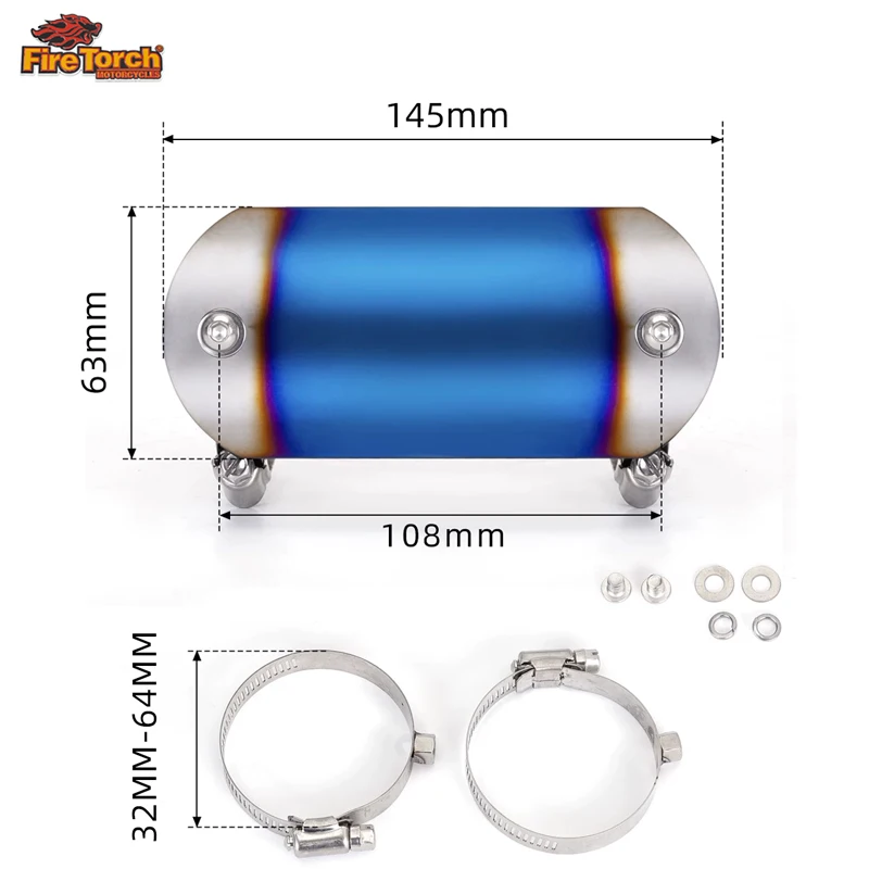 Universal 3.8 - 6.5 CM Motorcycle Exhaust Heat Shield Cover Muffler Front Mid Link Pipe Protector Guard Anti-scalding Cover view 4
