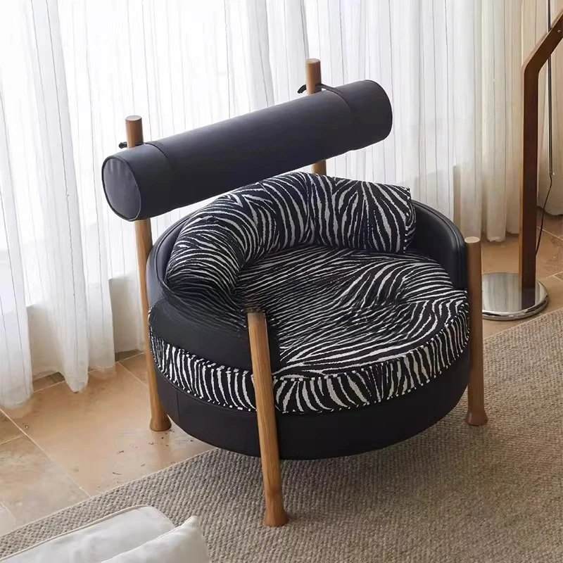 

Danish Lazy Wind Living Room Solid Wood Round Sofa Chair B & B Club Lazy Leisure Chair Designer Art Single Chair
