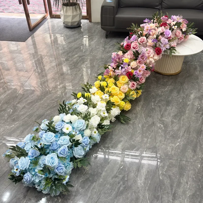 Modern European Wedding Arch Backdrop with Simulated Flower Wall for Ceremony Decoration Shop Window Display Event Party