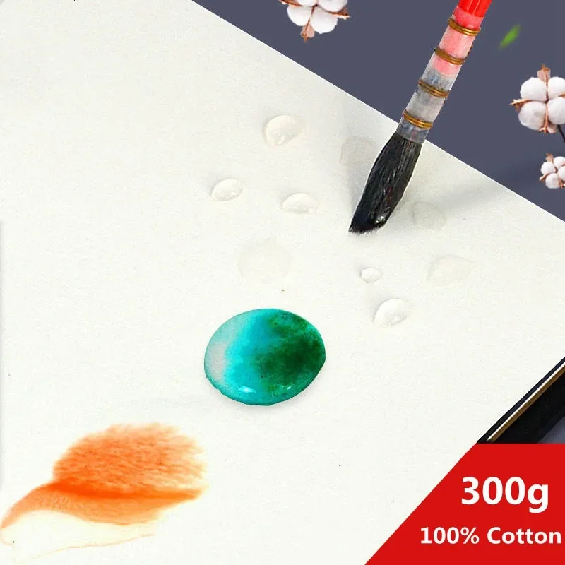 Imagem -03 - Capa Dura Professional Water Color Pad Papel de Capa Dura Selado para Pintura Todos os Lados 100 Algodão 300g 20 Folhas 16k