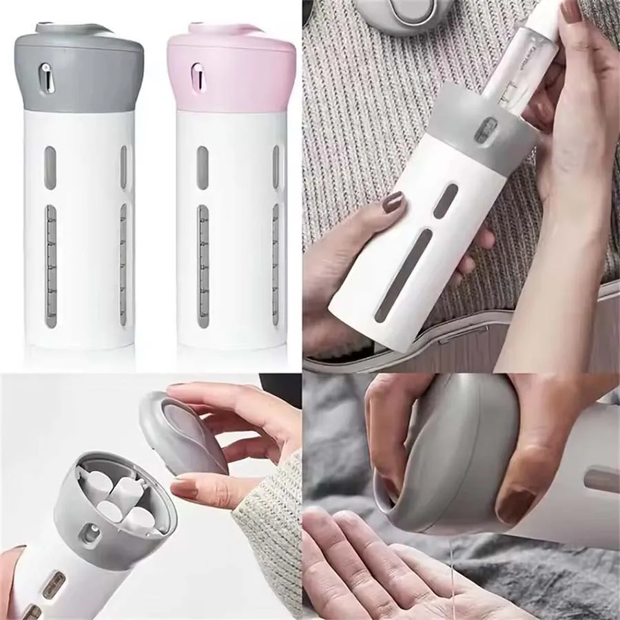 

4 in 1 45ml Portable Travel Liquid Dispenser Bottle Empty Sub-bottle Press Container Bottles Perfume Shampoo Conditioner Lotion