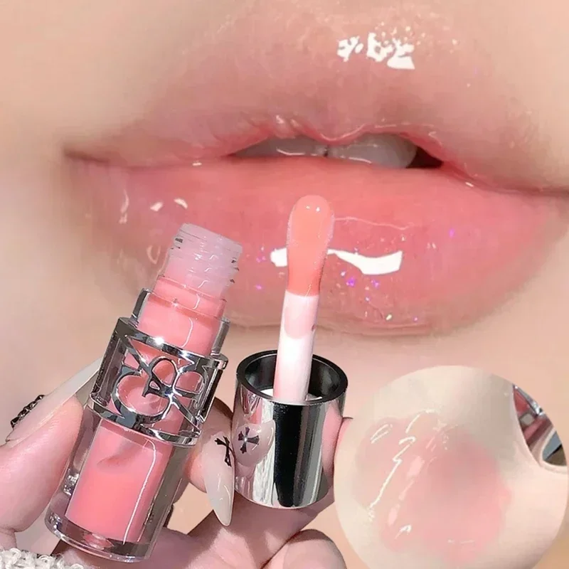 Transparent Moisturizing Lip Gloss Hydrating Drying Lips Mirror Lipstick Makeup Crystal Lip Oil Mirror Lip Glaze Tinted Plumper