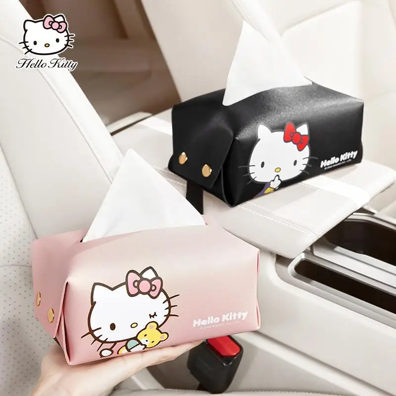 Hellokitty Car Decoration Tissue Box Cover Cute Armrest Box  Car Sunshade Hanging Carton