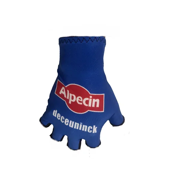 

2024, голубые перчатки ALPECIN Deceuninck команды с полупальцами для езды на велосипеде, гелевые перчатки для езды на горном велосипеде