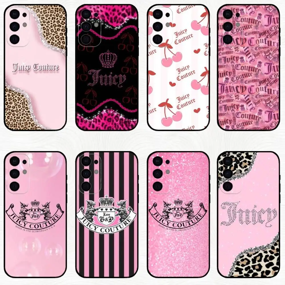 J-Juicy Couture-S Funda de teléfono para Samsung S25,S24,S23,S22,S21,S20,Plus,Fe,Lite,Otros cubierta negra