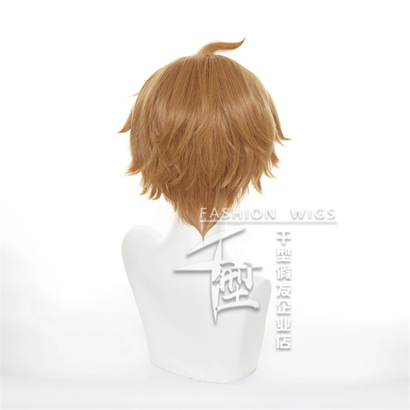 Genshin Impact Tartaglia คอสเพลย์สั้นสีน้ำตาลทนความร้อนวิกผมปลอมปาร์ตี้ฮาโลวีน Anime Cosplay Wigs