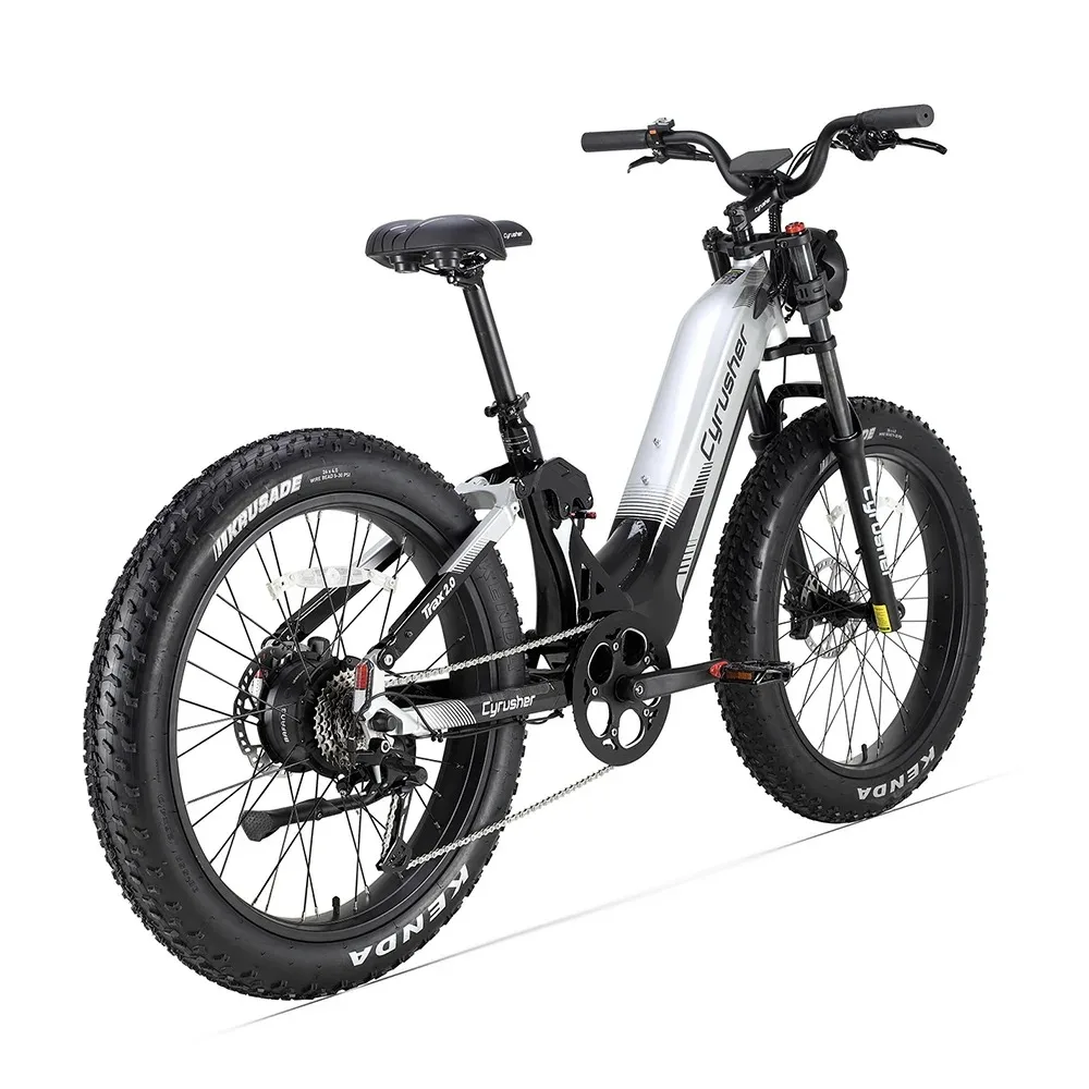 Cyrusher Trax 2.0 52V20Ah Batterij Elektrische Fiets 250W Motor 120Km Bereik Schokdemper Off-Road Vetband 26 Inch Band