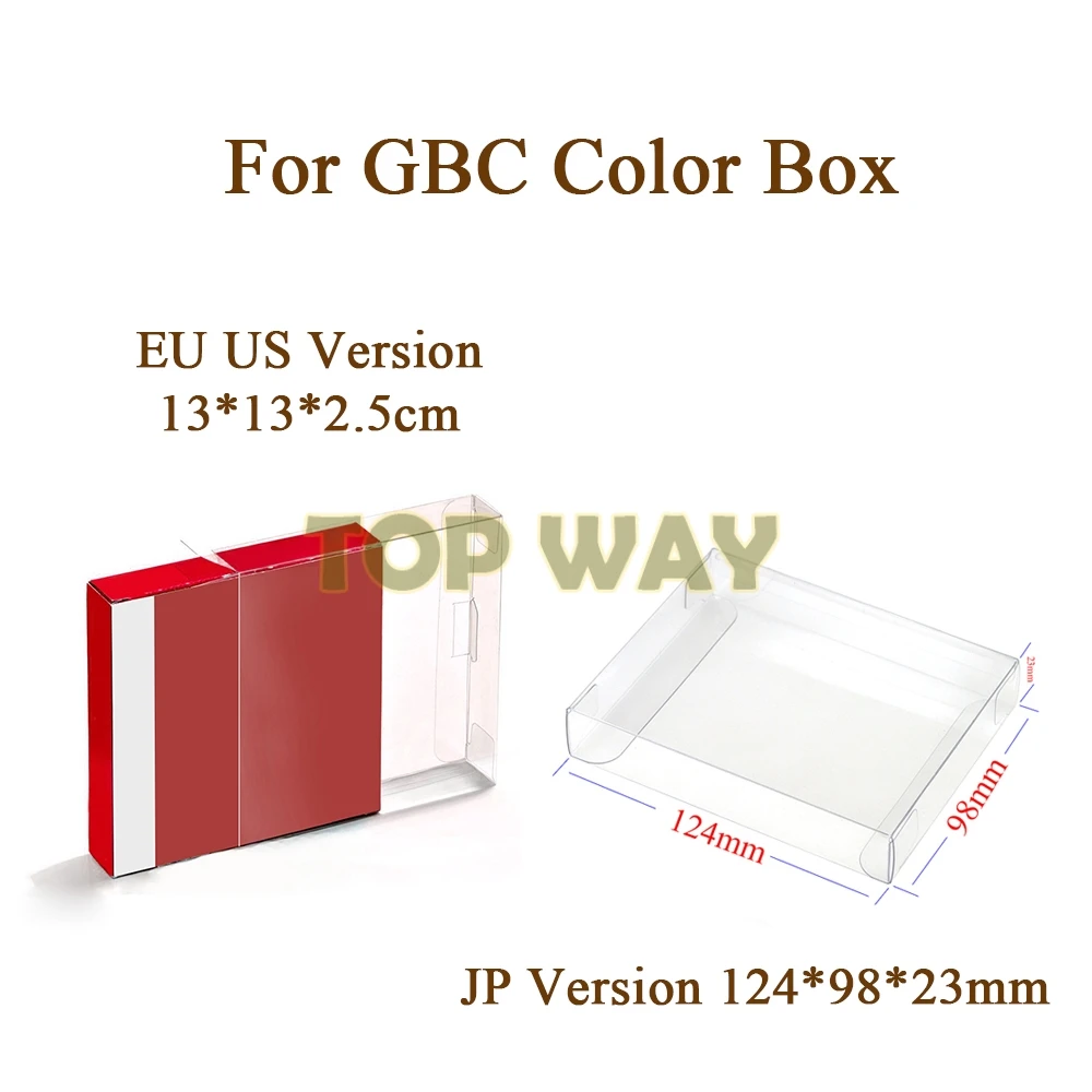 

2PCS For GBC Clear Transparent PET Color Box For Game Boy Color Console Case Storage Protection EU US JP Version