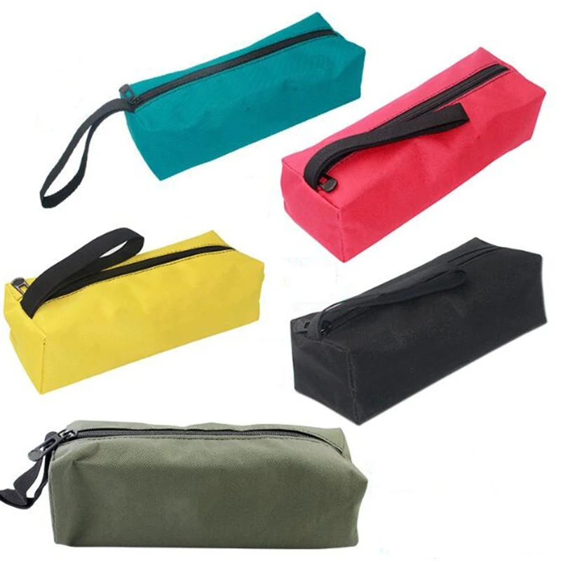 Hand Tool Bag Thick Canvas Bag for Small Tools Screwdriver Wrench Tweezers Drill Bit Organizer Bag Waterproof Zipper Pouch