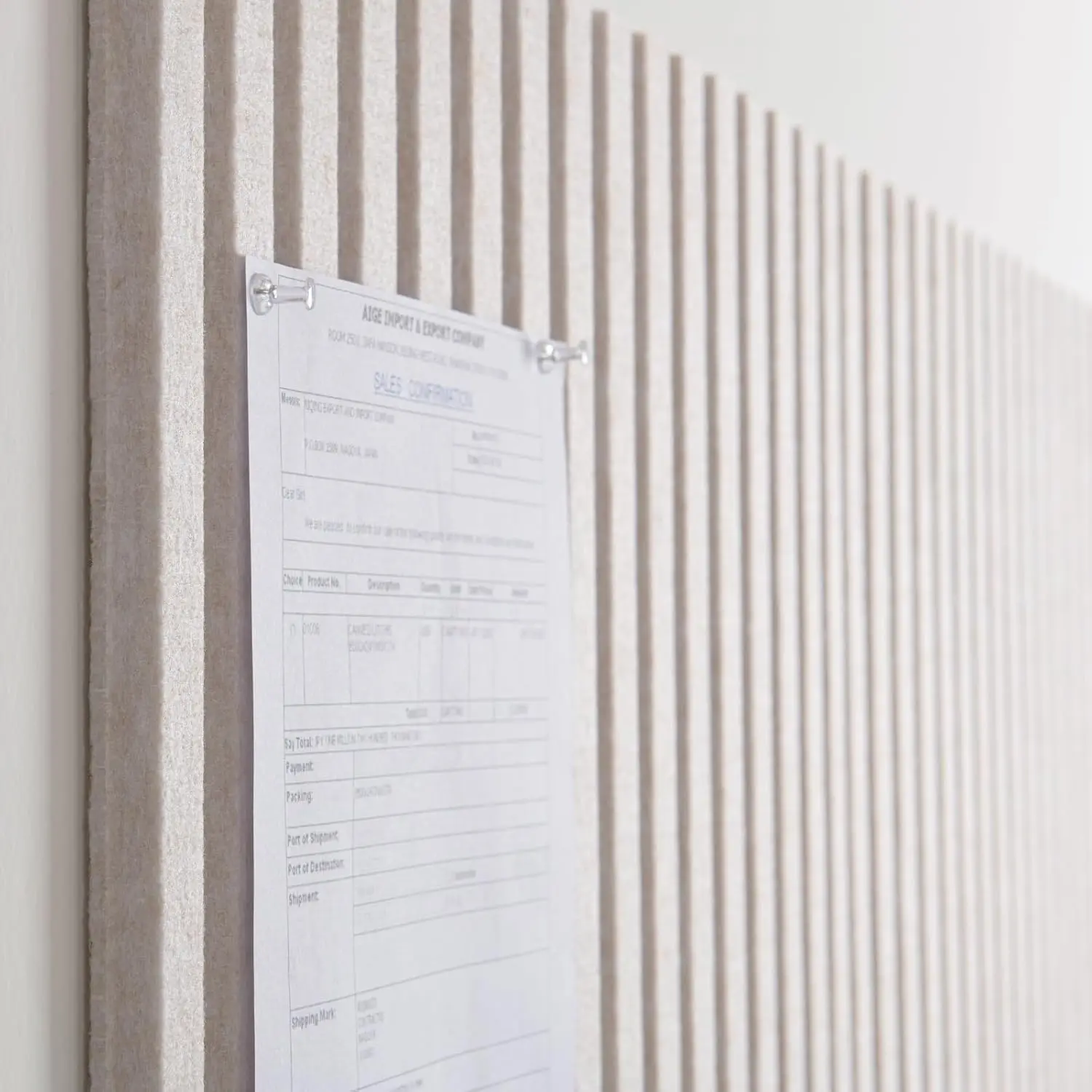 Fluted Acoustic Wall Panel Tiles Decorative Soundproof Felt Bulletin Pin Note Cork Board Corcho Pared for Office Home Wall Decor view 4