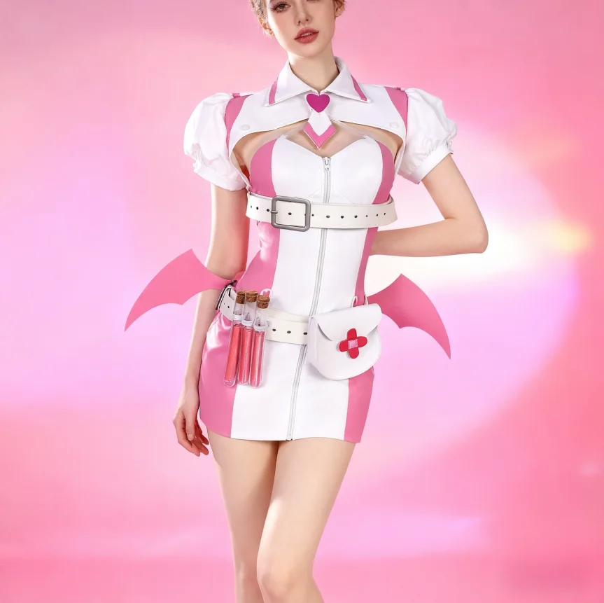 

MuseDash Buro Cosplay Costume, The Same Style As The Game Character, As A Complete Set of Pink Nurse Costume and Accessories