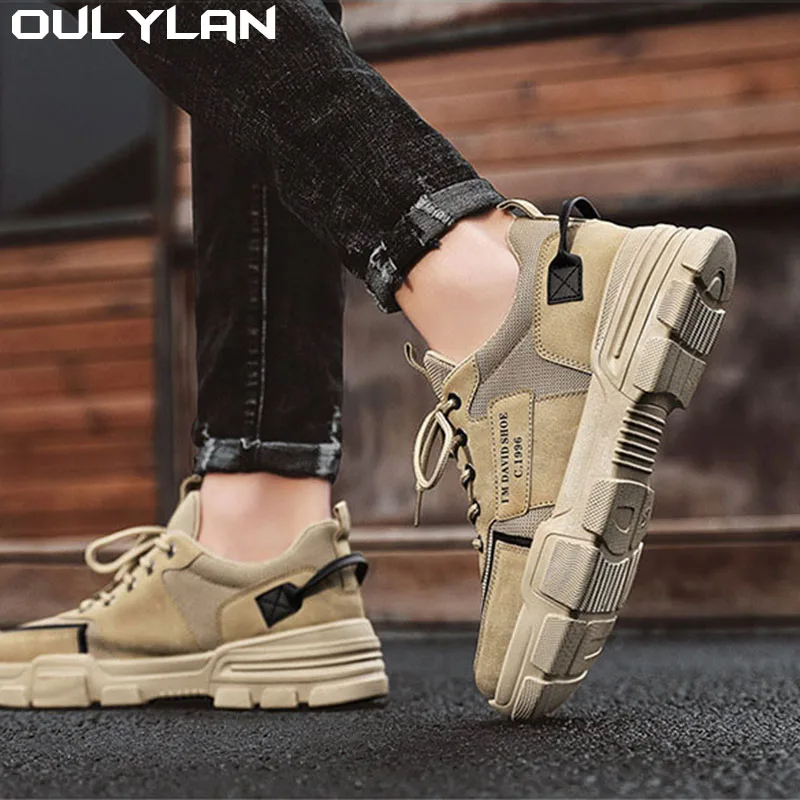 

Oulylan Breathable Quality Comfortable Male Casual Shoes Board Shoes Men's Casual Sneakers on-Slip LaceUp Men Shoes Fashion