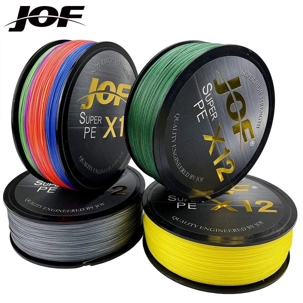 JOF Brand X9/X12 Strands 0.8-6.0 Series 300M braided Fishing Line Fluorocarbon Coating Multifilament Sinking Lines 20-92LB