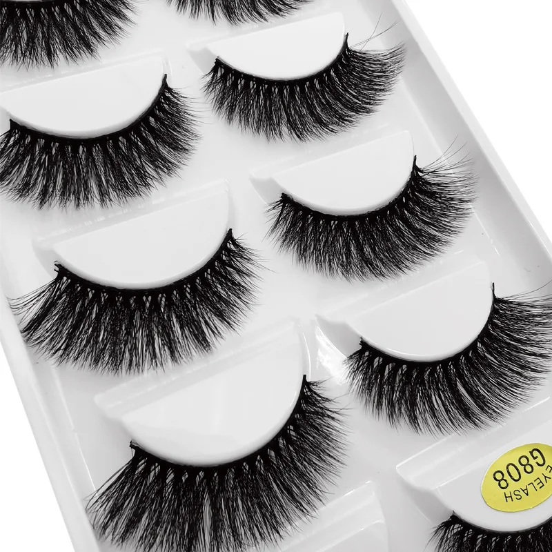 5 Pairs 3D Mink False Eyelashes H13, Soft Eyelash Extension Natural Eyelashes Makeup Lashes Wholesale G800, G806