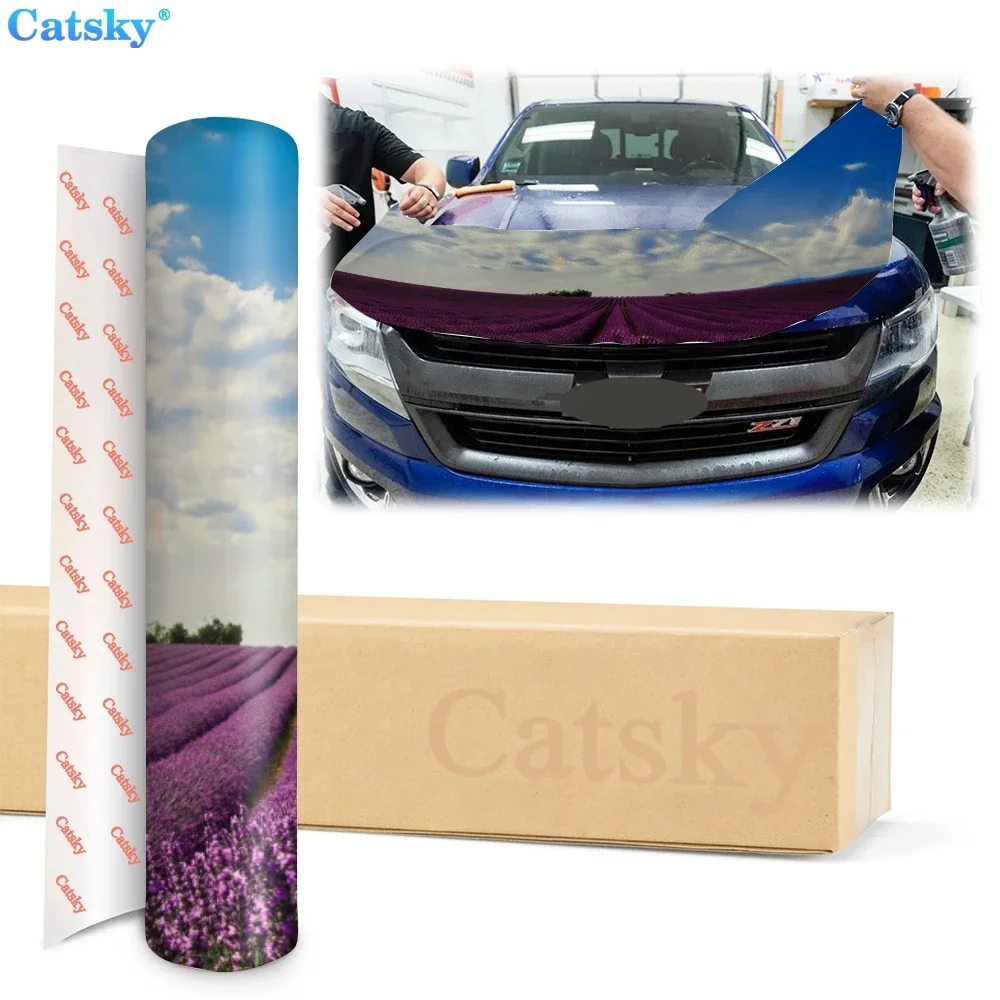 Earth -  Lavender Car Hood Vinyl Stickers Wrap Vinyl Film Engine Cover Decals Sticker  Car Accessories Car Hood Protector