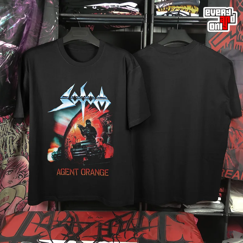 سدوم المعادن الفرقة تي شيرت الرجال الصيف موضة الشارع الاتجاه قصيرة الأكمام القطن مريحة فضفاضة الملابس الرجالية والنسائية #1