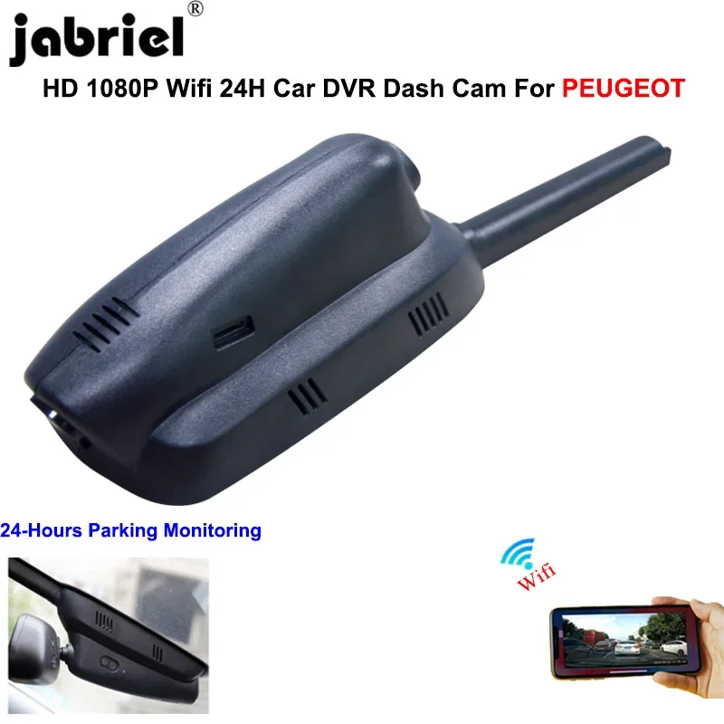 HD 1080P Wifi 24H Parking WIFI Dash Cam Rear Camera for PEUGEOT 3008 308 208 2008 508 206 307 Video Recorder Car DVR Dashcam