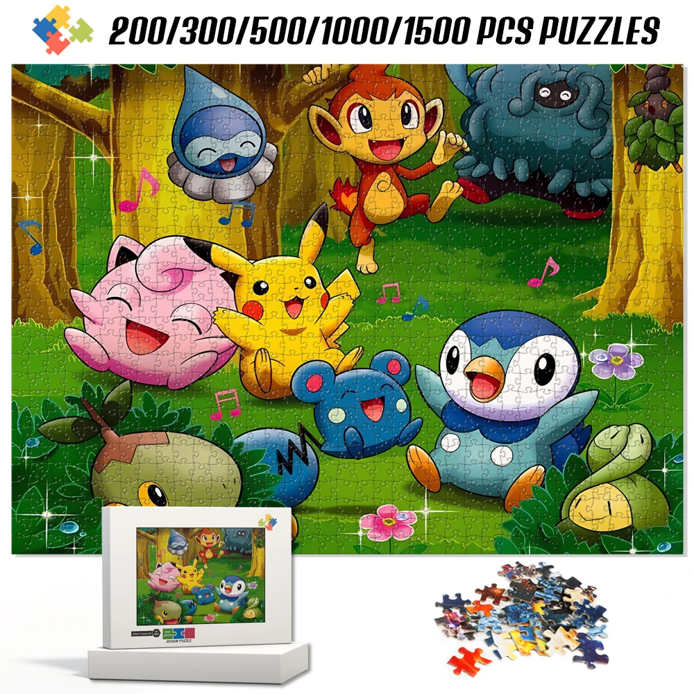 Pokemon In The Forest Cartoon Jigsaw Puzzle for Kids Family Casual Puzzle Game Montessori Educational Children's Toys Best Gift