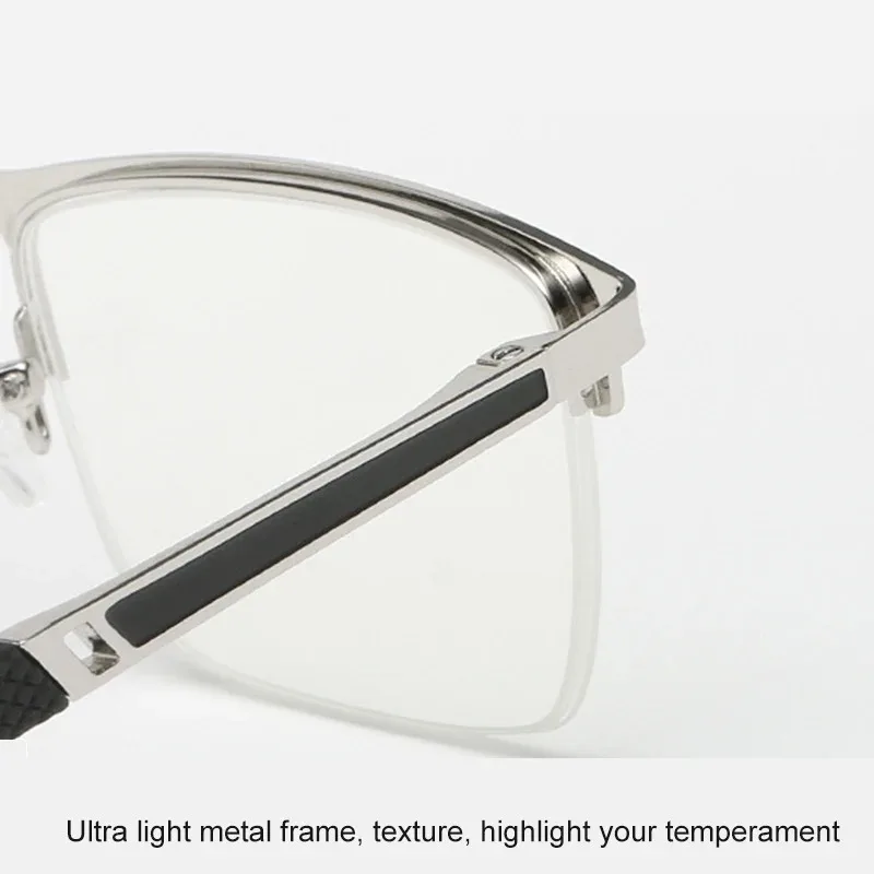 Metall Halb-rahmen Blau Licht Blockieren Lesebrille Männer Platz Reader Brillen Mode Frauen Presbyopie Brille +1,0 Bis +4,0 – Detail 9