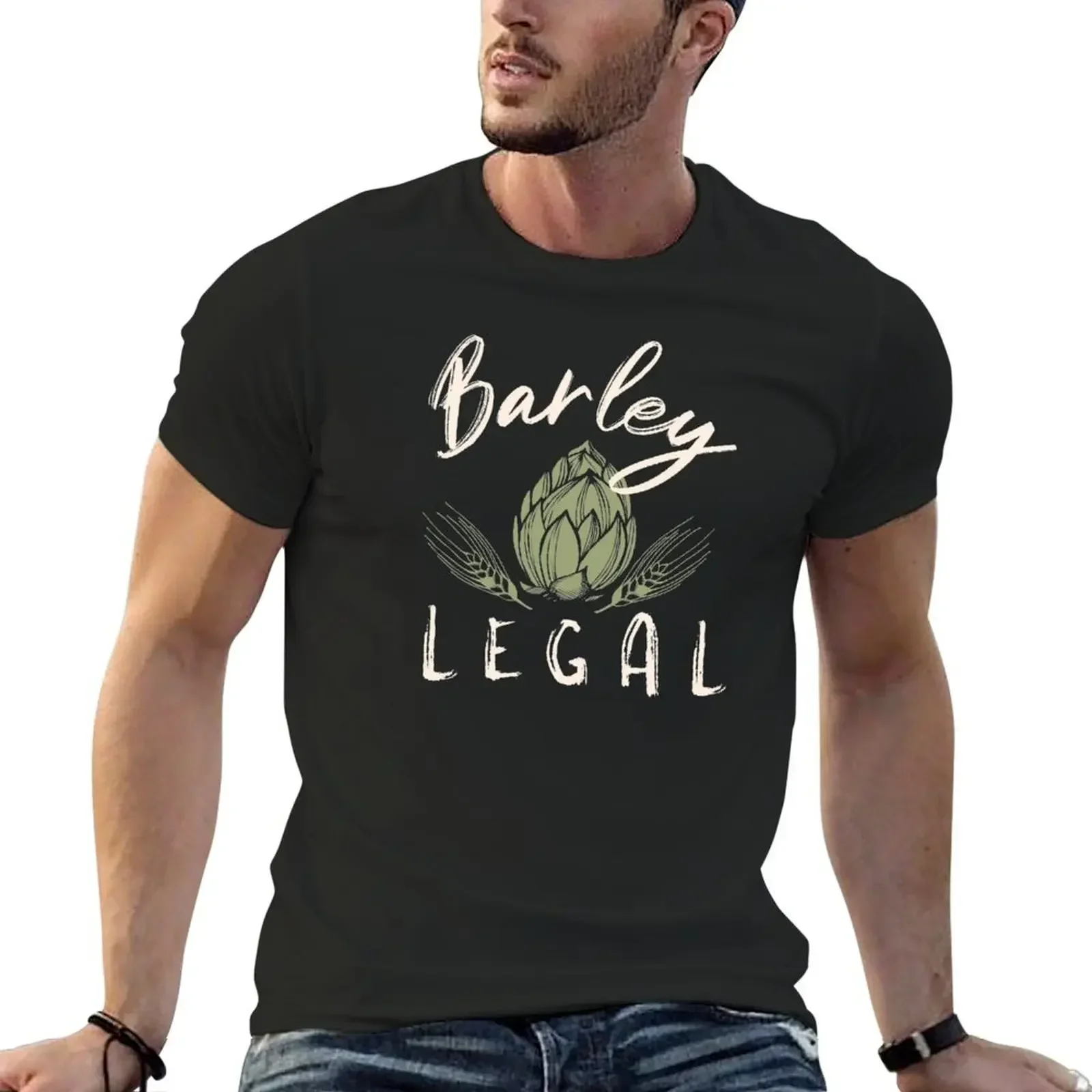 Funny pun Barley Legal T-Shirt sweat anime tshirt graphic tee shirt outfits for men