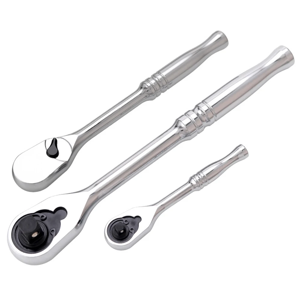 

Compact Ratchet Wrench with 120 Tooth Mechanism Quick Release for 1/4'' 3/8'' 1/2'' Drive Great for Tight Spaces
