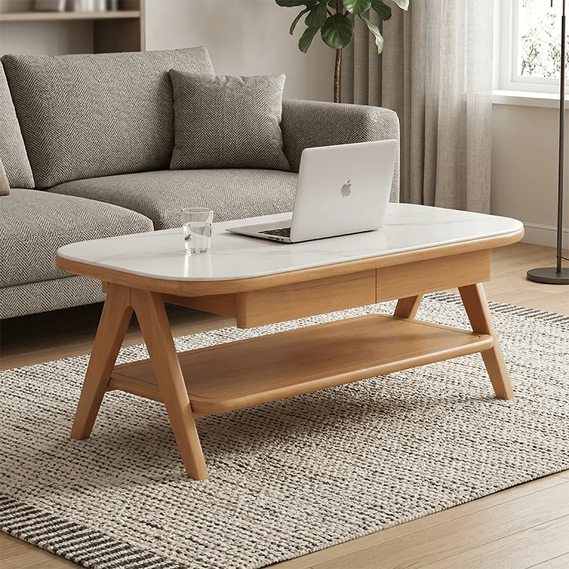 Simple Clear Coffee Table Living Room Wood Modern Decoration Accessories Side Table Nordic Small Mesa Auxiliar Home Furniture