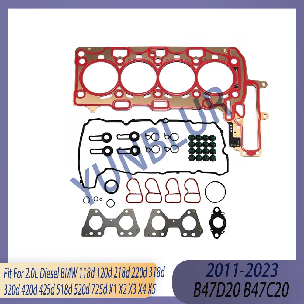 

Engine Full Gasket Set Fit 2.0 L B47 Diesel 11-19 For BMW 118d 120d 218d 220d 318d 320d 420d 425d 518d 520d 725d X1 X2 X3 X4 X5