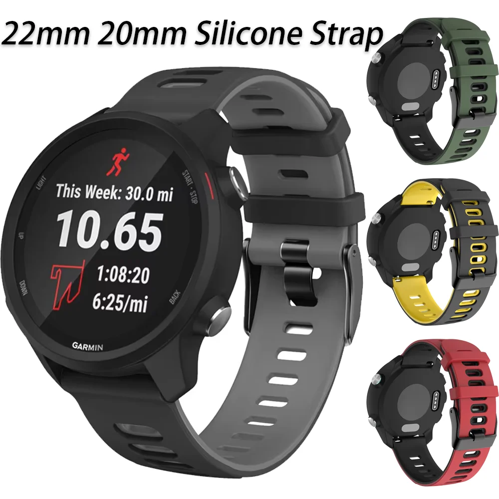 Correa de silicona de 22mm y 20mm para Samsung Galaxy Watch 7, 6, 5, 4, Huawei Watch GT5/Pro, banda suave de 46mm para Amazfit GTR/GTS/Stratos Correa