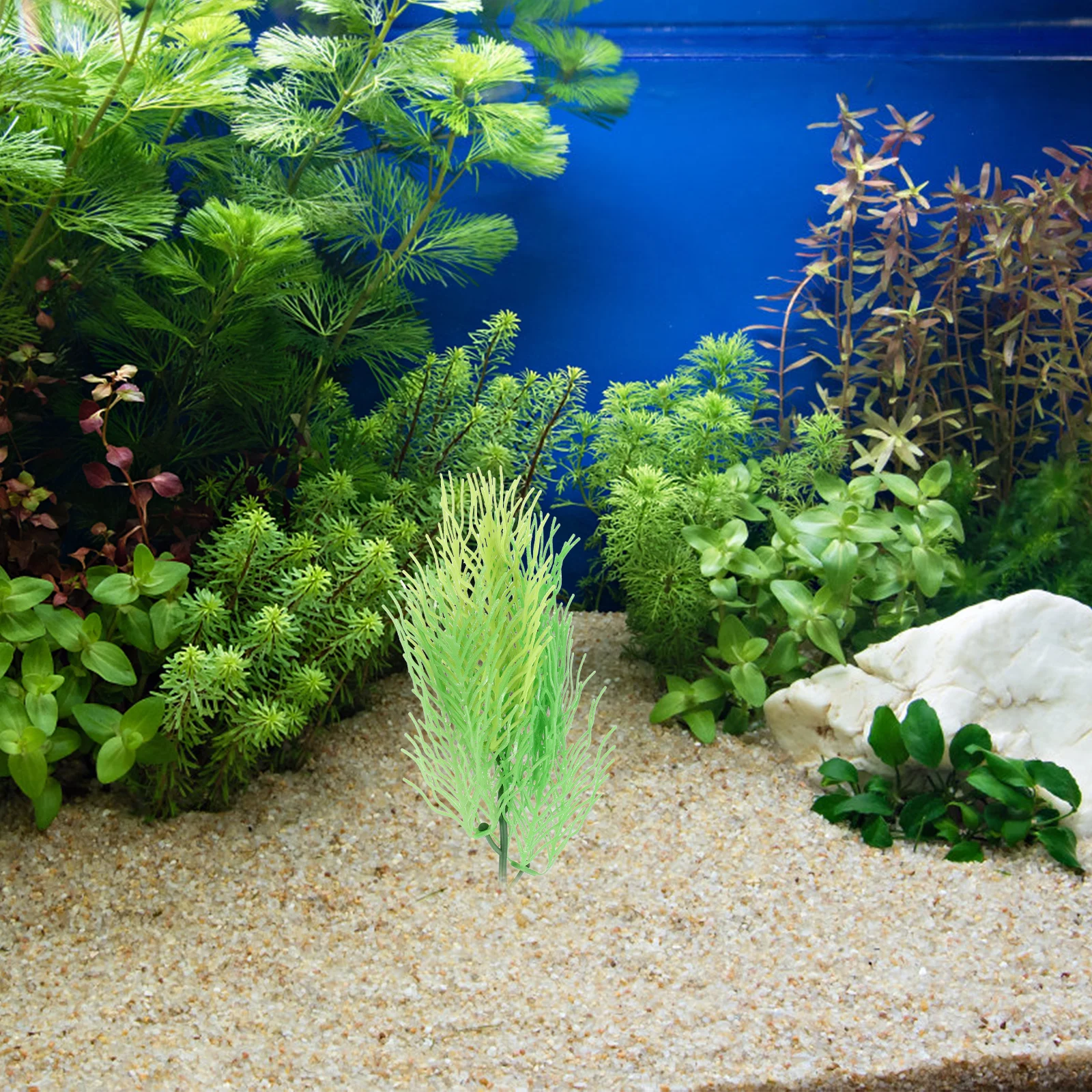 

Simulation Hornwort Aquarium Plants Realistic Artificial Seaweed Decor Lifelike Fish Tank Plant Silicone Plastic Green Aquatic