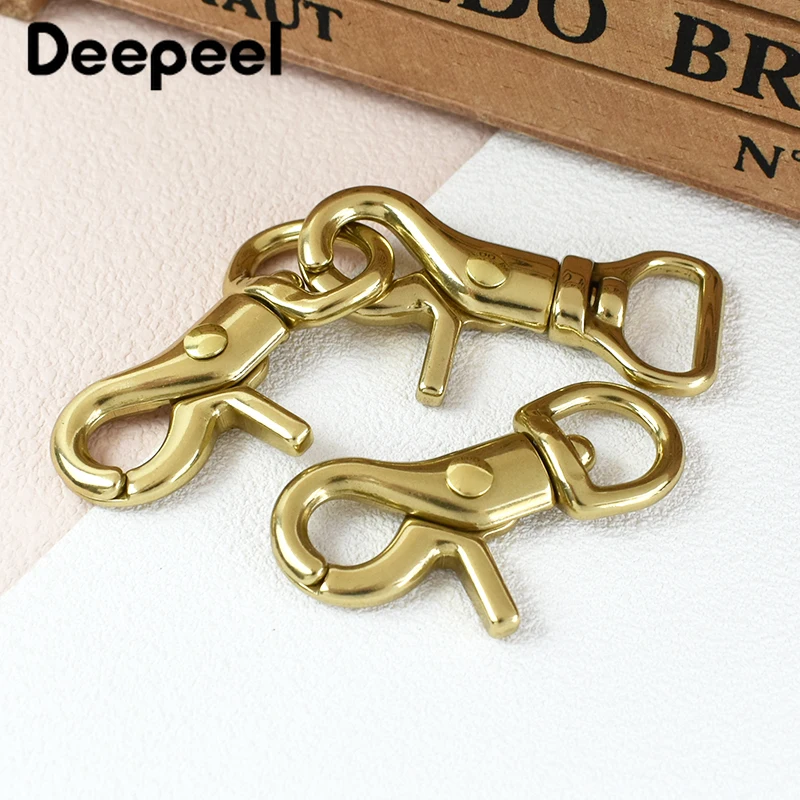 2/5/10Pcs 10-25mm Brass Swivel Lobster Clasp Metal Buckles Keychain Trigger Snap Hook Webbing Carabiner Clip DIY Bag Accessories