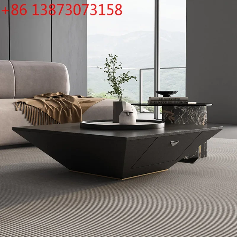 Italian minimalist inverted triangle small apartment Internet celebrity square coffee table living room household simple style m