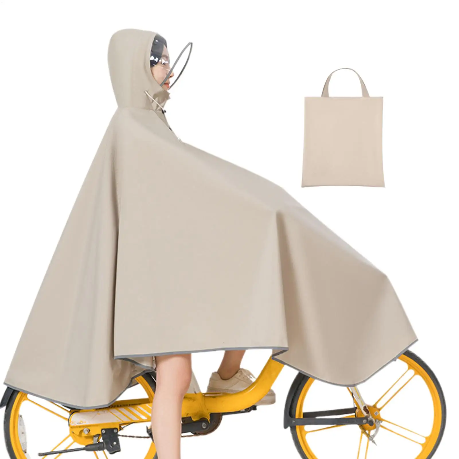 

Водонепроницаемый дождевик с капюшоном и светоотражающими полосами для взрослых, для езды на велосипеде, кемпинга, походов, путешествий, для мужчин и женщин