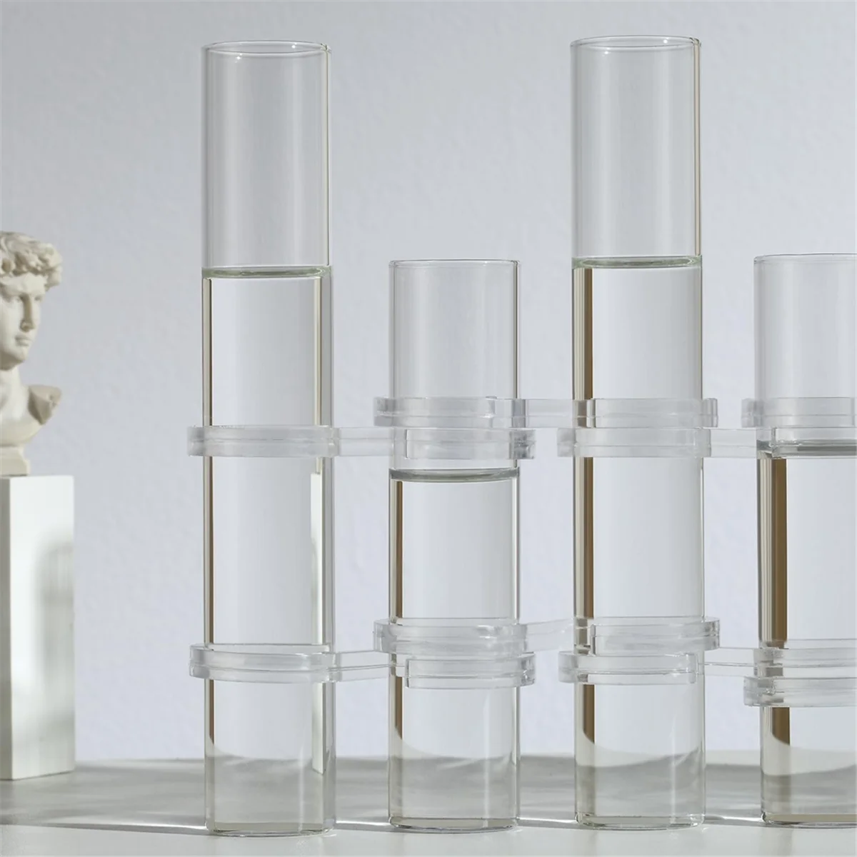 Hinged Flower Vase Different Heights Clear Cylinder Glass Test Tube Propagation Station, for of Indoor Decor