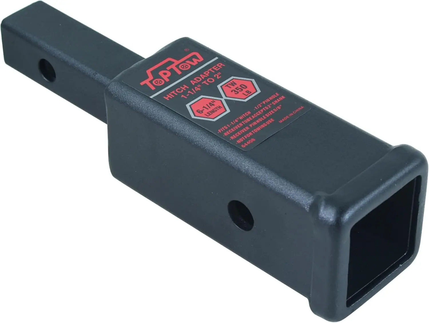 

64408 Адаптер приемника сцепного устройства прицепа от 1-1/4 дюйма до 2 дюймов, длина удлинителя до 6-1/4 дюйма