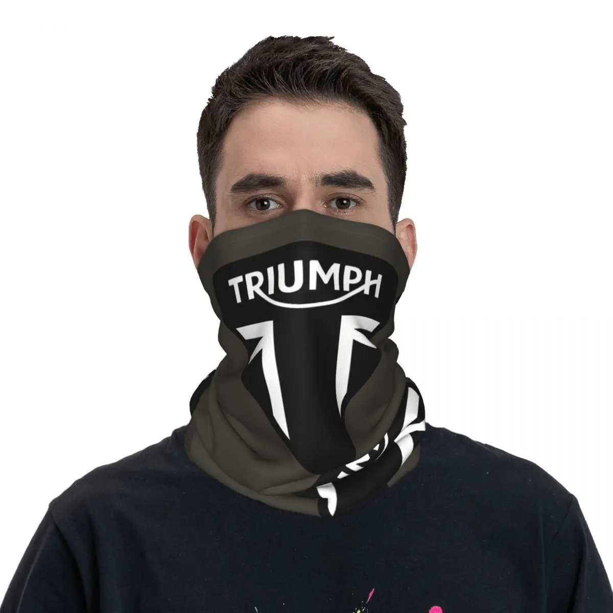 Cagoule coupe-vent multi-usage avec logo personnalisé pour adulte, bandana, cou, club de moto, t-triumph, écharpe pour le visage, cyclisme, unisexe