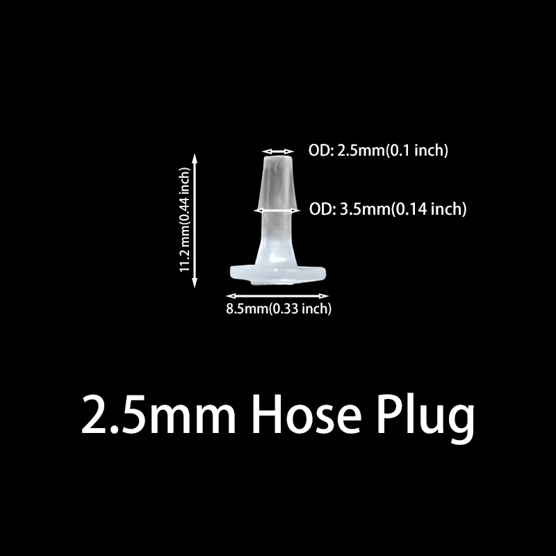 5Pcs Hose Plug Plastic Water Diverter Stop Flow Pipe Cap Rubber Tubing Increasing Barbed Oxygen Rockery Fish Tank Laboratory