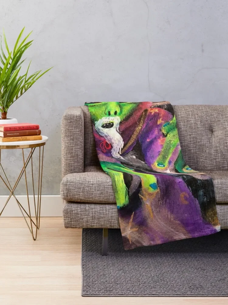 Funky Little Wizard Martian Throw Blanket Decorative Beds Plush Blankets