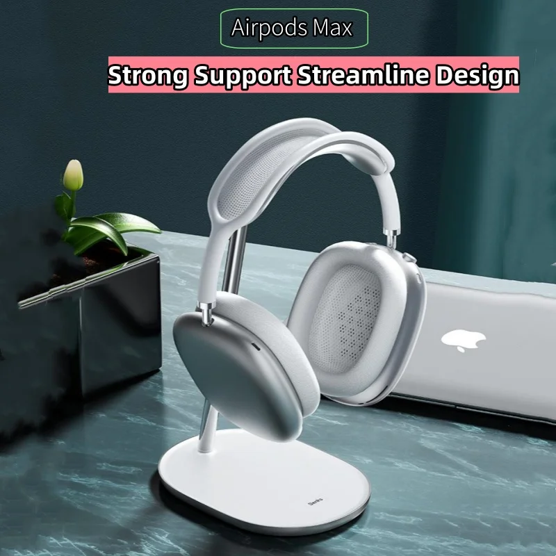 Multifunction Inclined Design Aluminum Alloy Headphones Holder For Max Desktop Display Shelf With Silicone Bracket Non-Slip Pad