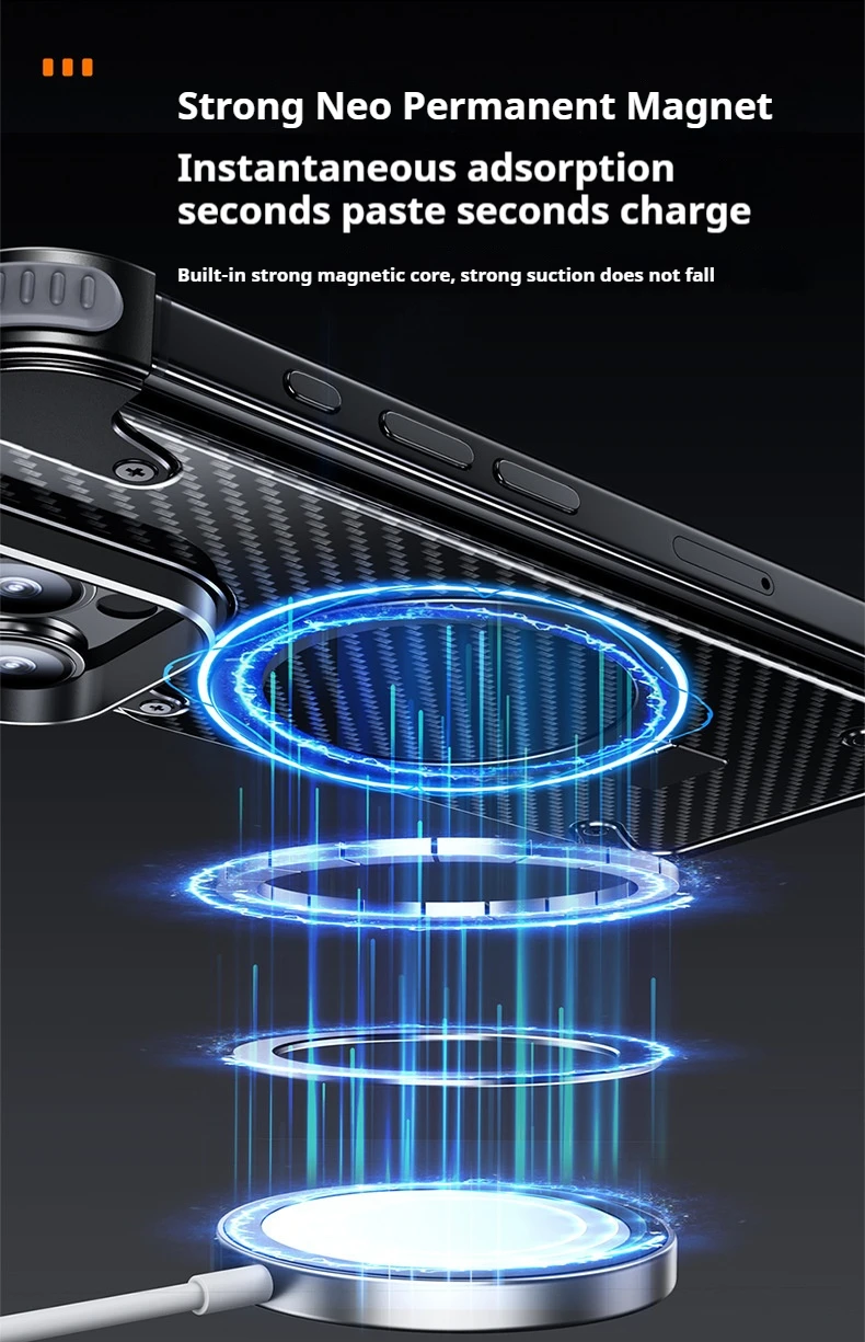 Magsafe is For iPhone 15 14 Pro Plus ProMax Series Phone Case Metal Frameless Anti Drop Protective Case Magnetic Phone Bracket