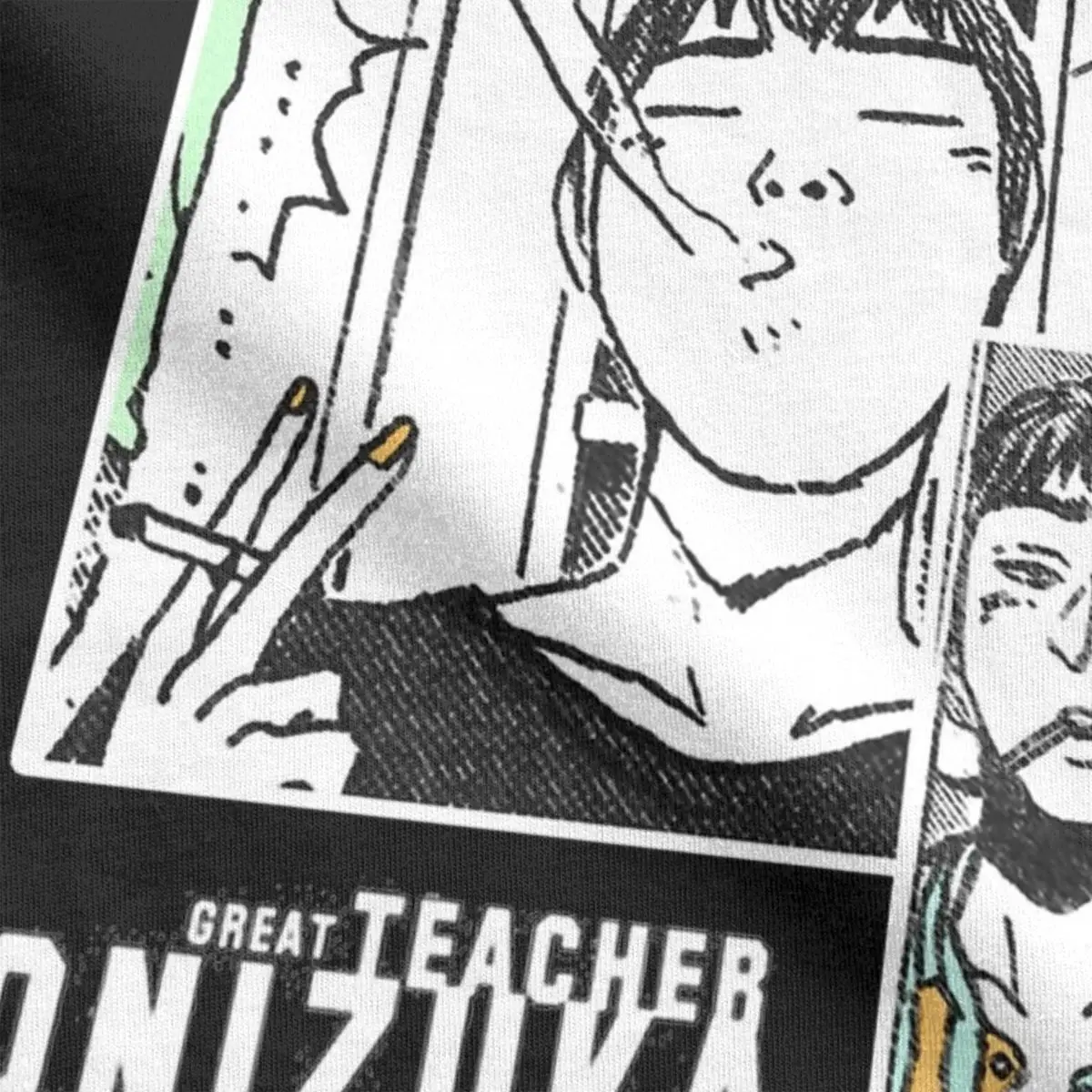 Men\'s Great Teacher Onizuka Sunflower T Shirts GTO Anime 100% Cotton Clothing Fashion Crewneck Tee Shirt Printed T-Shirt